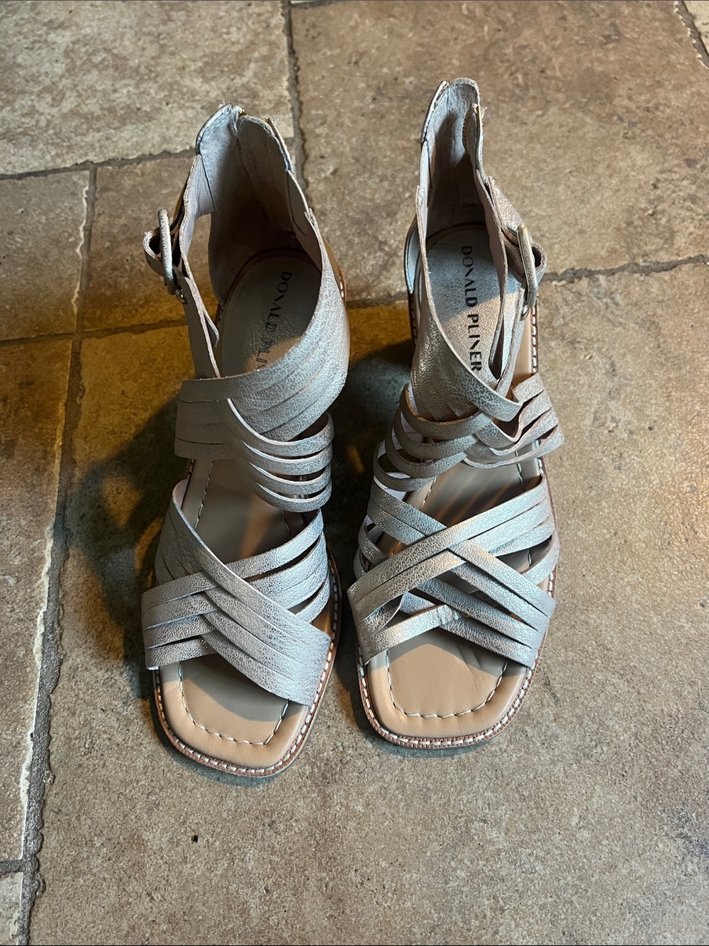 Donald J. Pliner Strappy Heeled Sandal — Light metallic gold